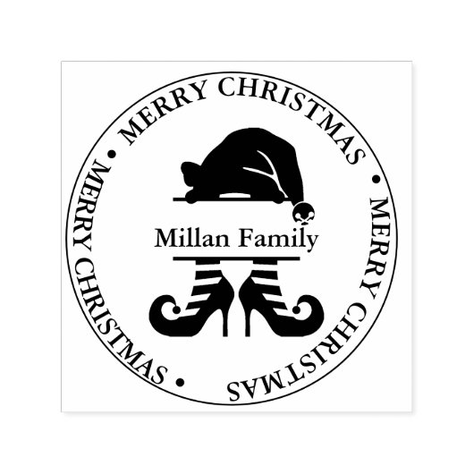 小妖精や小人クリスマスガールテーマ セルフインキングスタンプ (デザイン)