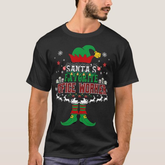 小妖精や小人クリスマスギフトサンタズお気に入りの会社員醜い Tシャツ (正面)