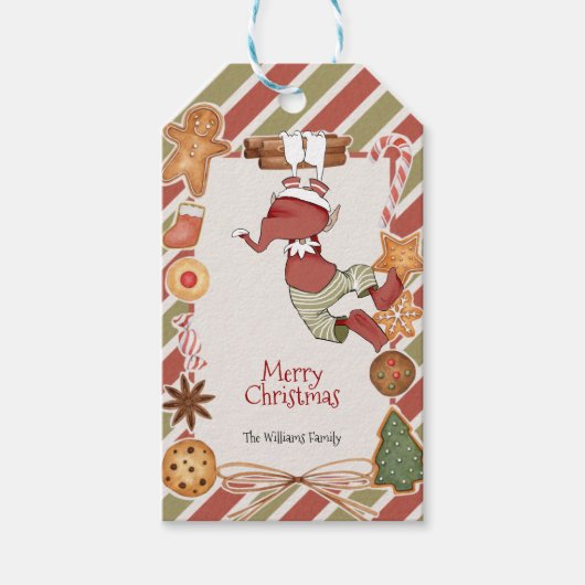 小妖精や小人クリスマスギフトタグ ギフトタグ (正面)