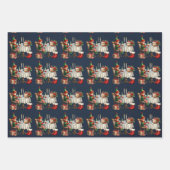 小妖精や小人クリスマスティーパーティーキッズ ラッピングペーパーシート (正面3)