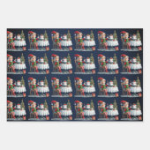 小妖精や小人クリスマスティーパーティーキッズ ラッピングペーパーシート (正面2)