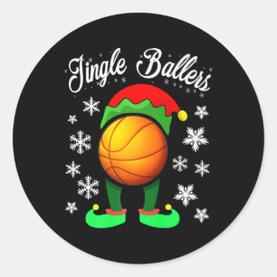 小妖精や小人クリスマスバスケットボールマッチングファミリーグループパー ラウンドシール