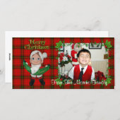 小妖精や小人クリスマスフォトカード シーズンカード (正面/裏面)