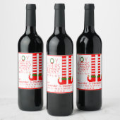 小妖精や小人クリスマスメルロワインボトルラベルのパーソナライズ ワインラベル (ボトル)