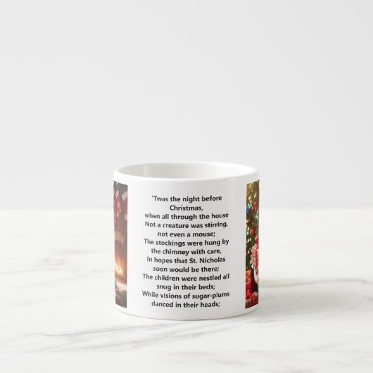 小妖精や小人サンタクロースお子様の名前を付けるクリスマスイブカップ エスプレッソカップ (正面)