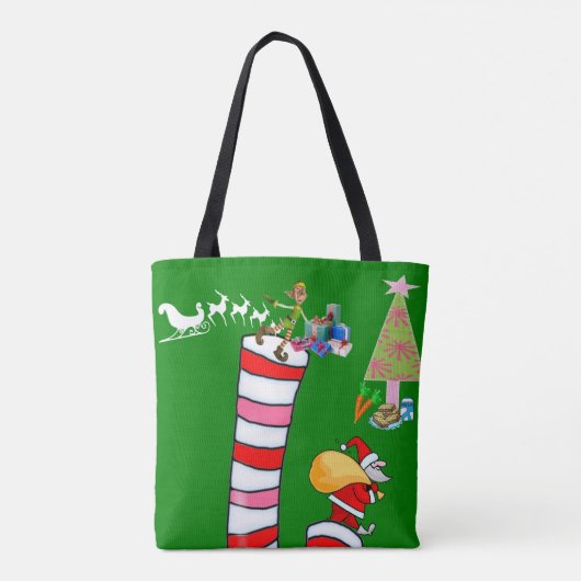 小妖精や小人サンタメリークリスマス女子トートバッグ トートバッグ (裏面)