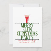 小妖精や小人シェナニおもしろいガンクリスマスパーティー 招待状 (正面)