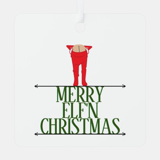 小妖精や小人シェナニガンクリスマスグリーティングサイン メタルオーナメント (裏面)