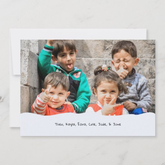 小妖精や小人シェナニガングリーティングサインフォトクリスマスカード シーズンカード (裏面)