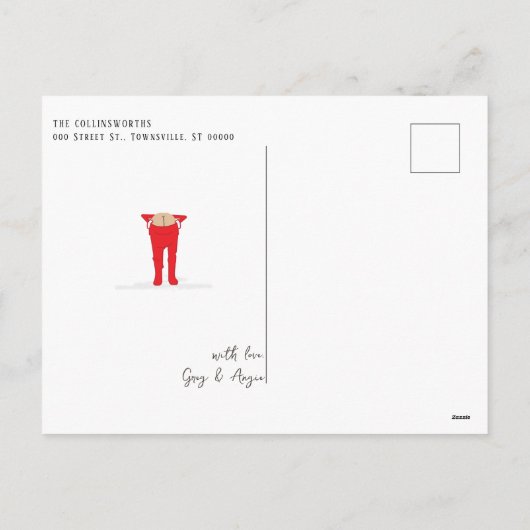 小妖精や小人シェナニガングリーンクリスマスポストカード シーズンポストカード (裏面)