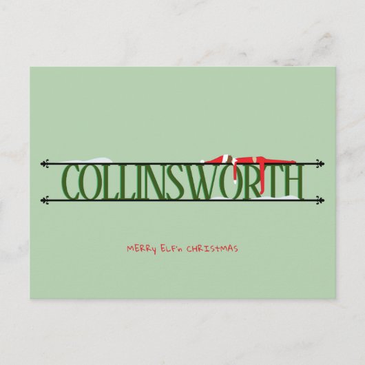小妖精や小人シェナニガングリーンクリスマスポストカード シーズンポストカード (正面)