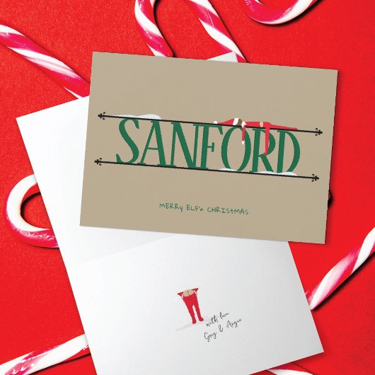 小妖精や小人シェナニガングリーン&タンフォールディング カード