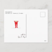 小妖精や小人シェナニガングリーン&ブルークリスマスポストカード シーズンポストカード (裏面)