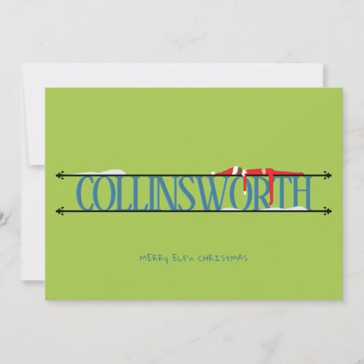 小妖精や小人シェナニガンスの名前サイン写真クリスマスカード シーズンカード (正面)