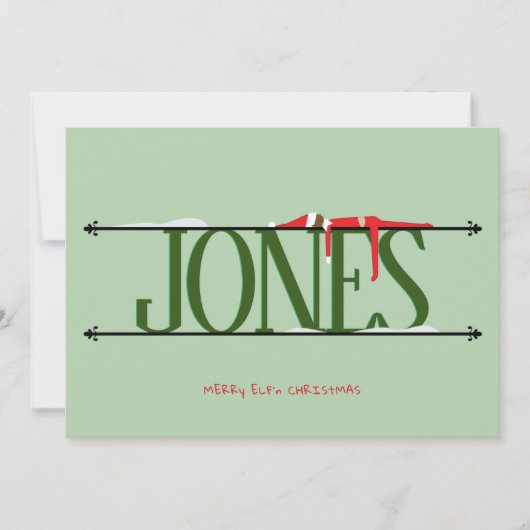 小妖精や小人シェナニガンスの名前サイン写真クリスマスカード シーズンカード (正面)