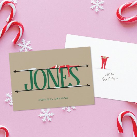 小妖精や小人シェナニガンス名サイングリーン&タンクリスマス シーズンカード