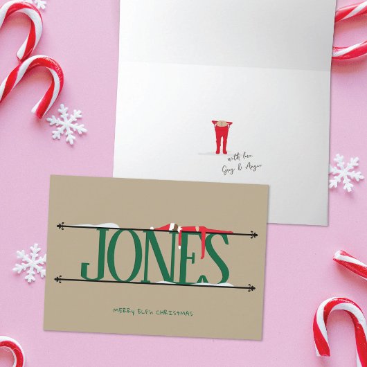 小妖精や小人シェナニガンス名サイングリーン&タン折り カード