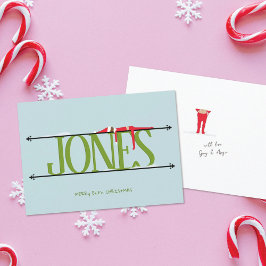 小妖精や小人シェナニガンス名サイングリーン&ブルークリスマス シーズンカード