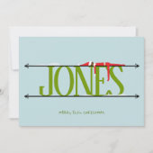 小妖精や小人シェナニガンス名サイングリーン&ブルークリスマス シーズンカード (正面)