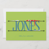 小妖精や小人シェナニガンス名サインティール(緑がかった色)&グリーンクリスマス シーズンカード (正面)