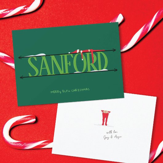 小妖精や小人シェナニガンス名サインハンターグリーンクリスマス シーズンカード