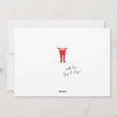 小妖精や小人シェナニガンス名サインレッド&グリーンクリスマス シーズンカード (裏面)