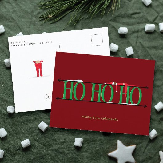 小妖精や小人シェナニガン鍛錬鉄のサインクリスマス シーズンポストカード