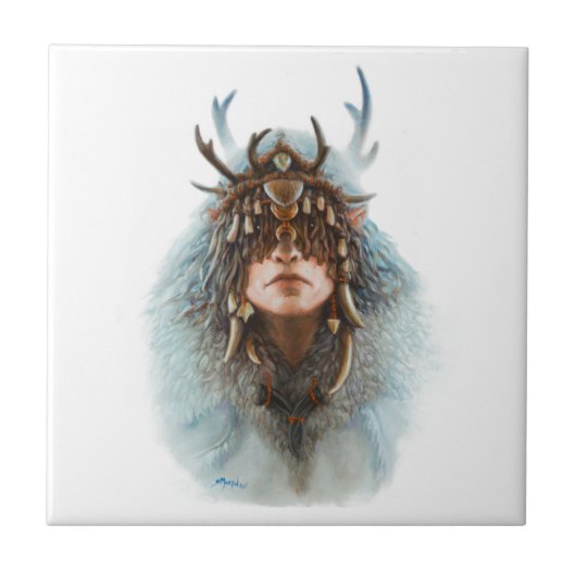 小妖精や小人シャーマン タイル (正面)