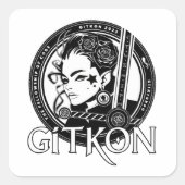 小妖精や小人シール | GitKon：コードフェローシップ スクエアシール (正面)