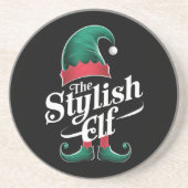 小妖精や小人スタイリッシュグループ一致ファミリークリスマス コースター (正面)