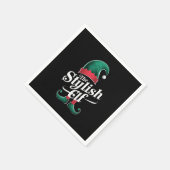 小妖精や小人スタイリッシュグループ一致ファミリークリスマス スタンダードカクテルナプキン (角)