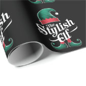 小妖精や小人スタイリッシュグループ一致ファミリークリスマス ラッピングペーパー (ロールコーナー)