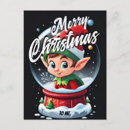 小妖精や小人スノーグローブメリークリスマスグリーティング ポストカード