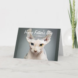小妖精や小人スフィンクス猫の写真ハッピーパパの日 カード