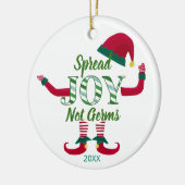 小妖精や小人スプレッドjoy not germs 2020 covid19メモリ セラミックオーナメント (左)