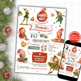 小妖精や小人スランバーパーティー誕生日招待状 招待状