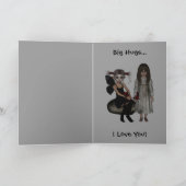 小妖精や小人ダークウルフレイヴン完全に死んでいなローズマリーハッピーバースデー カード (内部)