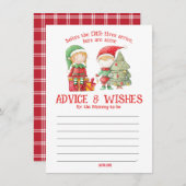 小妖精や小人ツインズベビーシャワー、ママ用アドバイス ノートカード (正面/裏面)