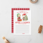 小妖精や小人ツインズベビーシャワー、ママ用アドバイス ノートカード (正面/裏面インサイチュ)