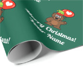 小妖精や小人テディベアとハートバルーンのクリスマス ラッピングペーパー (ロールコーナー)