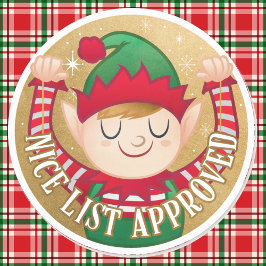 小妖精や小人デリバリーサンタの素敵なリストクリスマス ラウンドシール