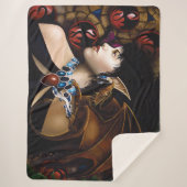 小妖精や小人ドラゴンバタフライファンタジー シェルパブランケット (正面)