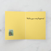 「小妖精や小人ハウス」ハッピーニューホームグリーティングカード カード (内部)