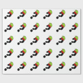 小妖精や小人ハットおもしろいクリスマス付き疑問符 ラッピングペーパー (フラット)