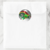 小妖精や小人ハット/金ゴールドジュエルグリーンシャームロックと宝石の石 ラウンドシール (バッグ)