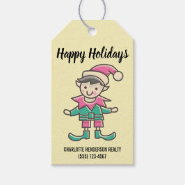 小妖精や小人ハッピーホリデイズカンパニークリスマス ギフトタグ