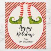 小妖精や小人ハッピーホリデイズ ワインラベル (シングルラベル)