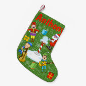 小妖精や小人バンドクリスマスストッキング スモールクリスマスストッキング (正面 (吊り時))