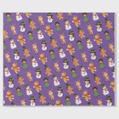 小妖精や小人パタおもしろいーン雪だるまクリスマス付きかわいらし ラッピングペーパー (フラット)