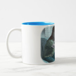 小妖精や小人ビデオゲーマーボスファイトファンタジーアートコーヒーマグ ツートーンマグカップ